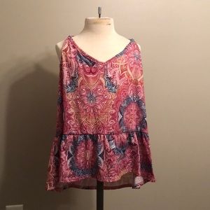 Multi Colored Spaghetti Strap Tee